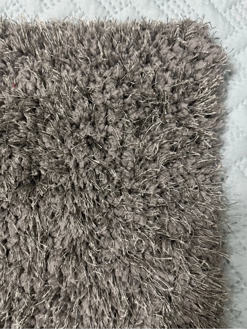 Nedia Home Shag Bath Rug Non-Skid Microfiber Dark Gray 17.5 x 24.5 NWT